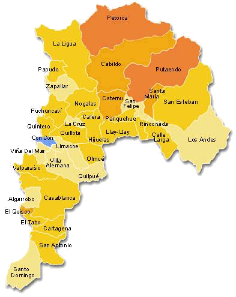 mapa region valparaiso